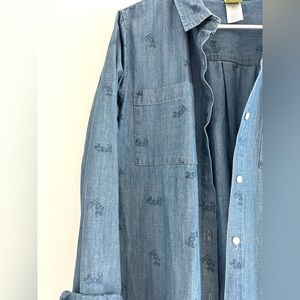 Disney Mickey oversized denim button down